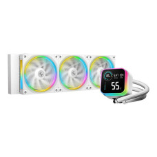 DeepCool LQ360 AIO Liquid CPU Cooler, Segment LCD Display, 360mm Radiator, 2400 RPM Fan Speed, 72.04 CFM Fan Airflow, Hydro Bearing Type, Anti-Leak Technology, White | R-LQ360-WHDSMC-G-1